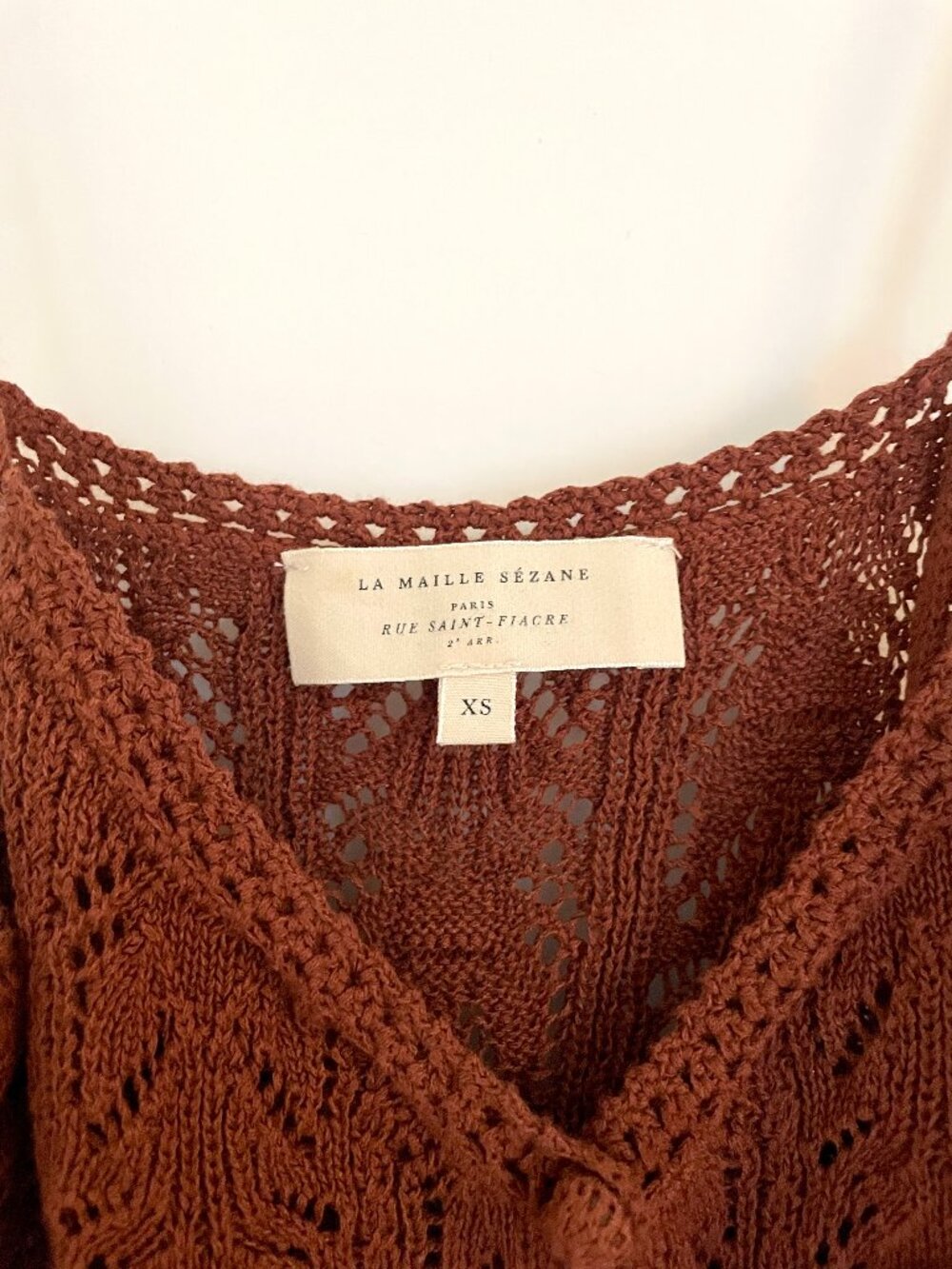 Sézane Francisco Knit Tank Top Size XS Brick Orange Organic Cotton - Picture 4 of 4
